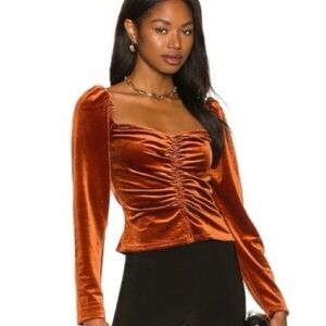 Astr the Label Rust Top Medium Revolve Vanya Rust Velvet Orange Thanksgiving